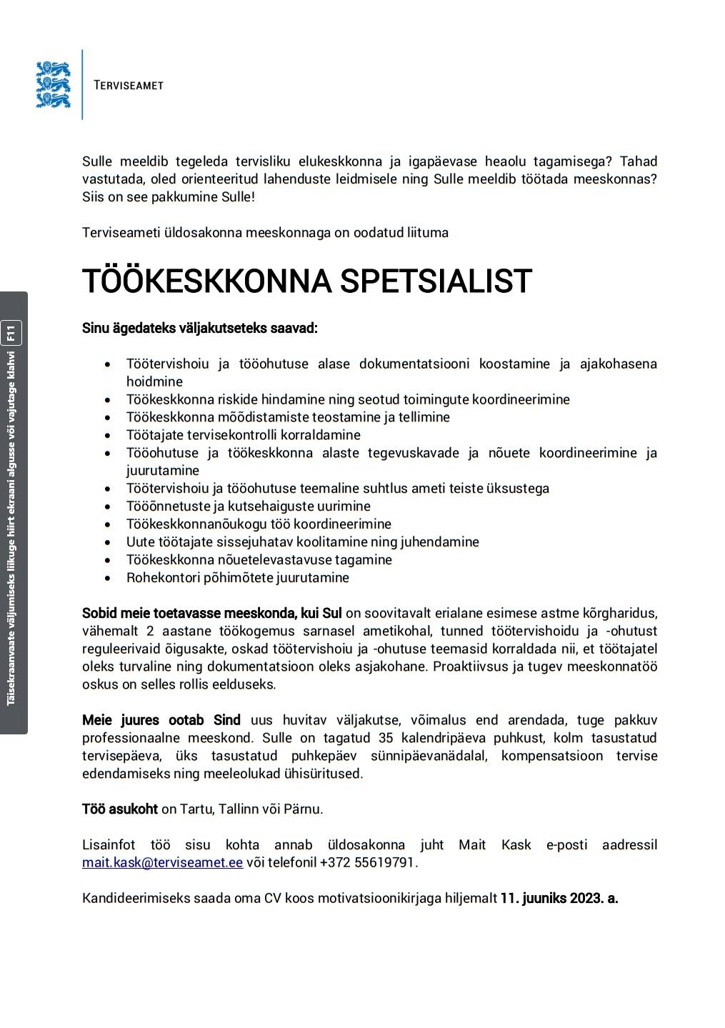 Terviseamet_töökeskkonna spetsialist