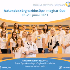 Vastuvõtt rakenduskõrgharidusõppesse ja magistriõppesse on alanud