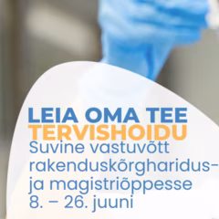 Algas suvine vastuvõtt rakenduskõrgharidusõppesse ja magistriõppesse