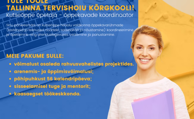 Otsime kutseõppe õpetajat-õppekavade koordinaatorit!