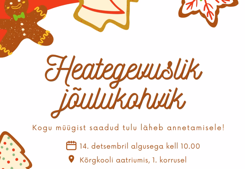 Aitame lapsi! Tule osale 14. detsembril heategevuslikus jõulukohvikus Tallinna Tervishoiu Kõrgkooli aatriumis