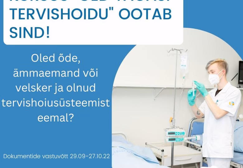 Projekt "Õed tagasi tervishoidu" alustab taas! Registreerimine õppesse 29. septembrist.
